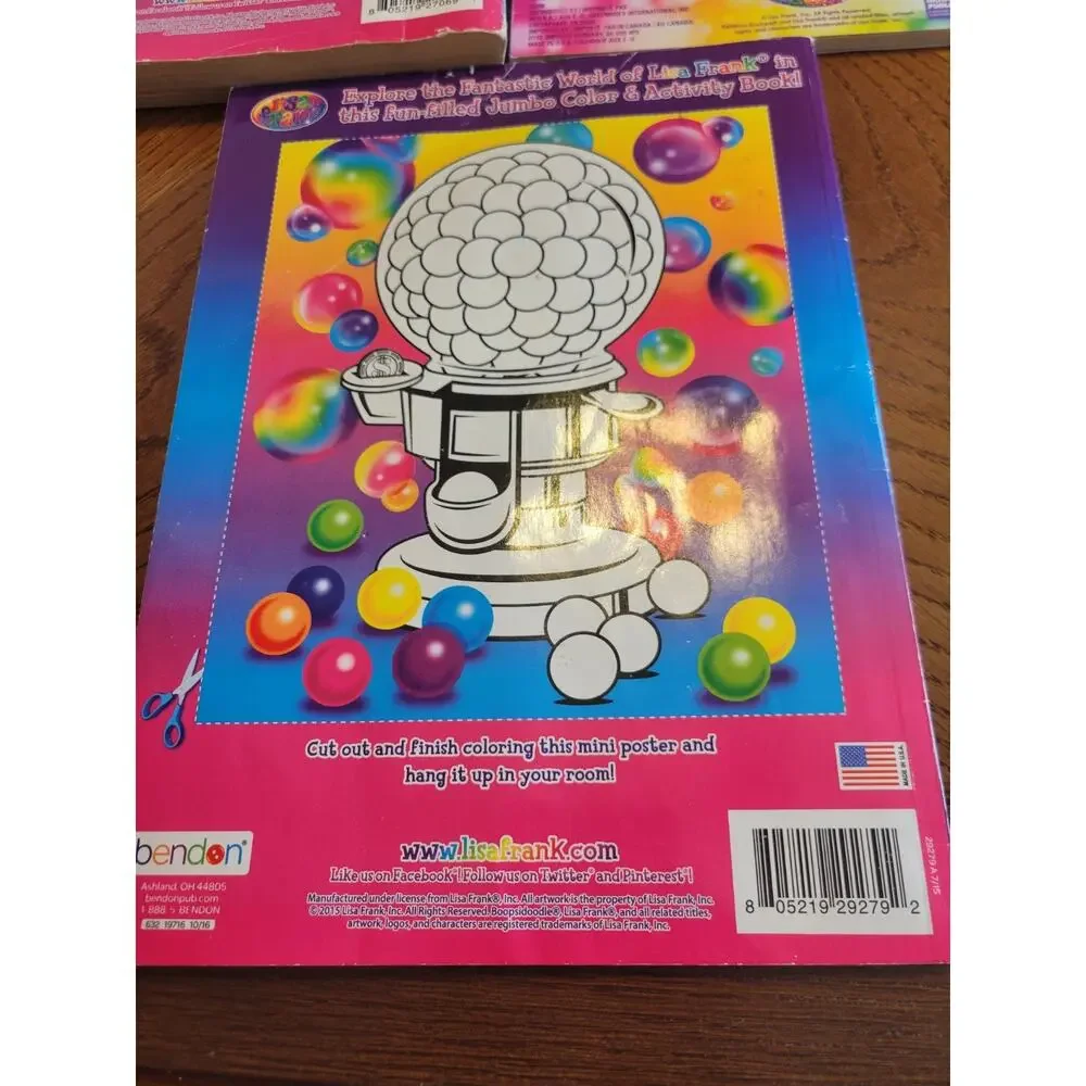 Lot of 3 Lisa Frank Children Girls‎ Paperback Giant Activity and Coloring Books